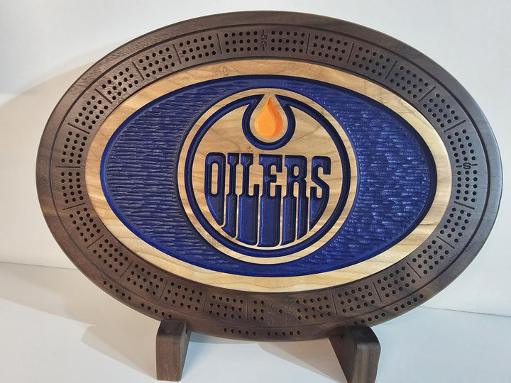 Edmonton Oilers Cribbage Board