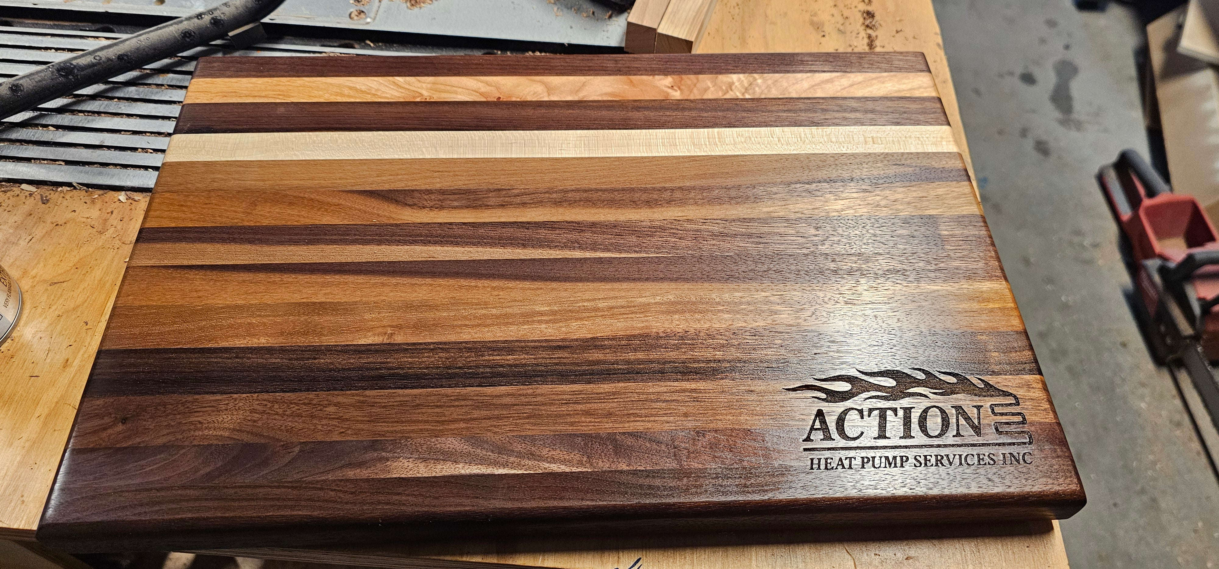 Edge Grain Walnut and Maple Cutting Board Black Beaver Woodworks