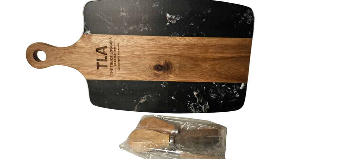 Custom Engraved Marble & Wood Cheese Board – Personalized Charcuterie Gift