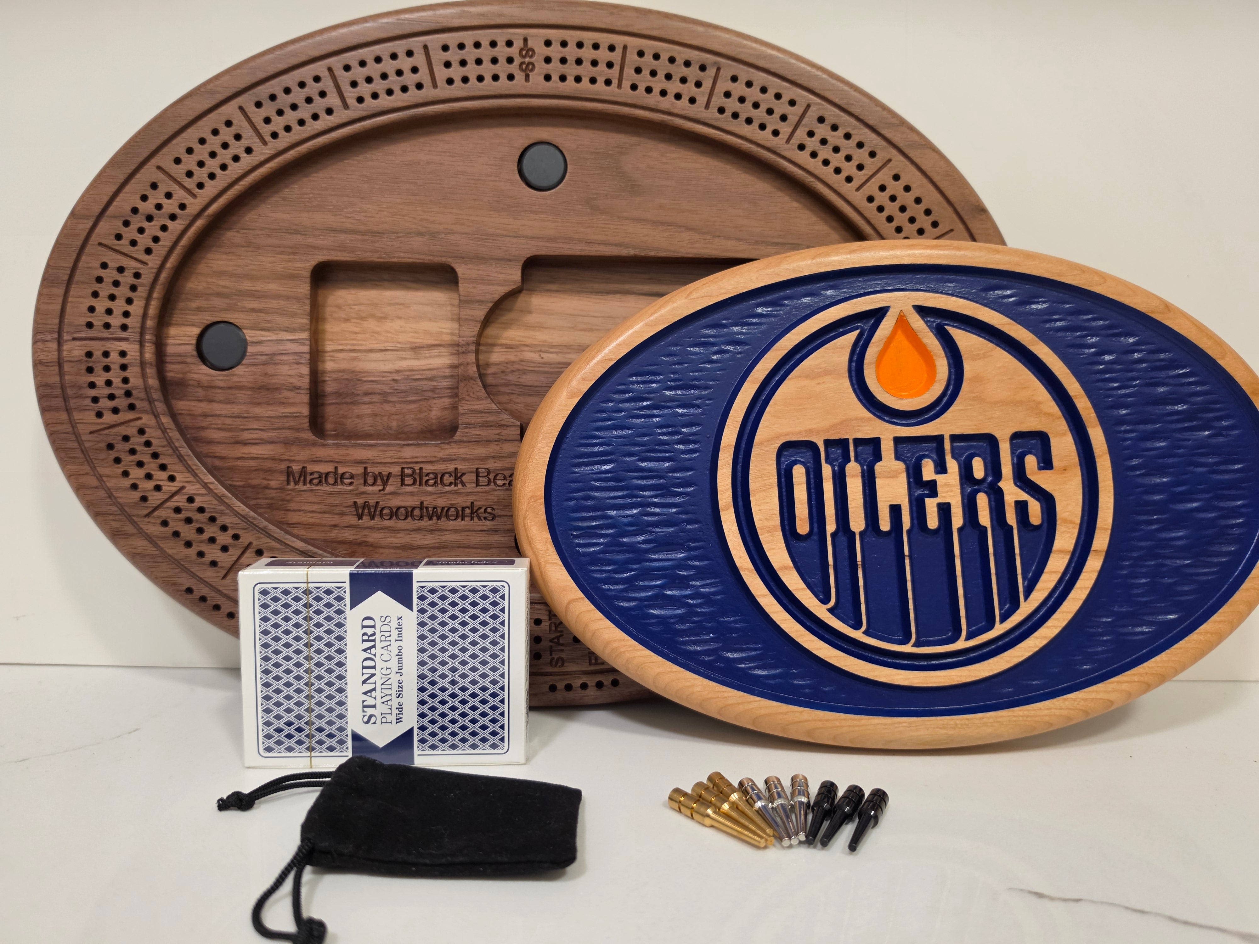 Edmonton Oilers Cribbage Board