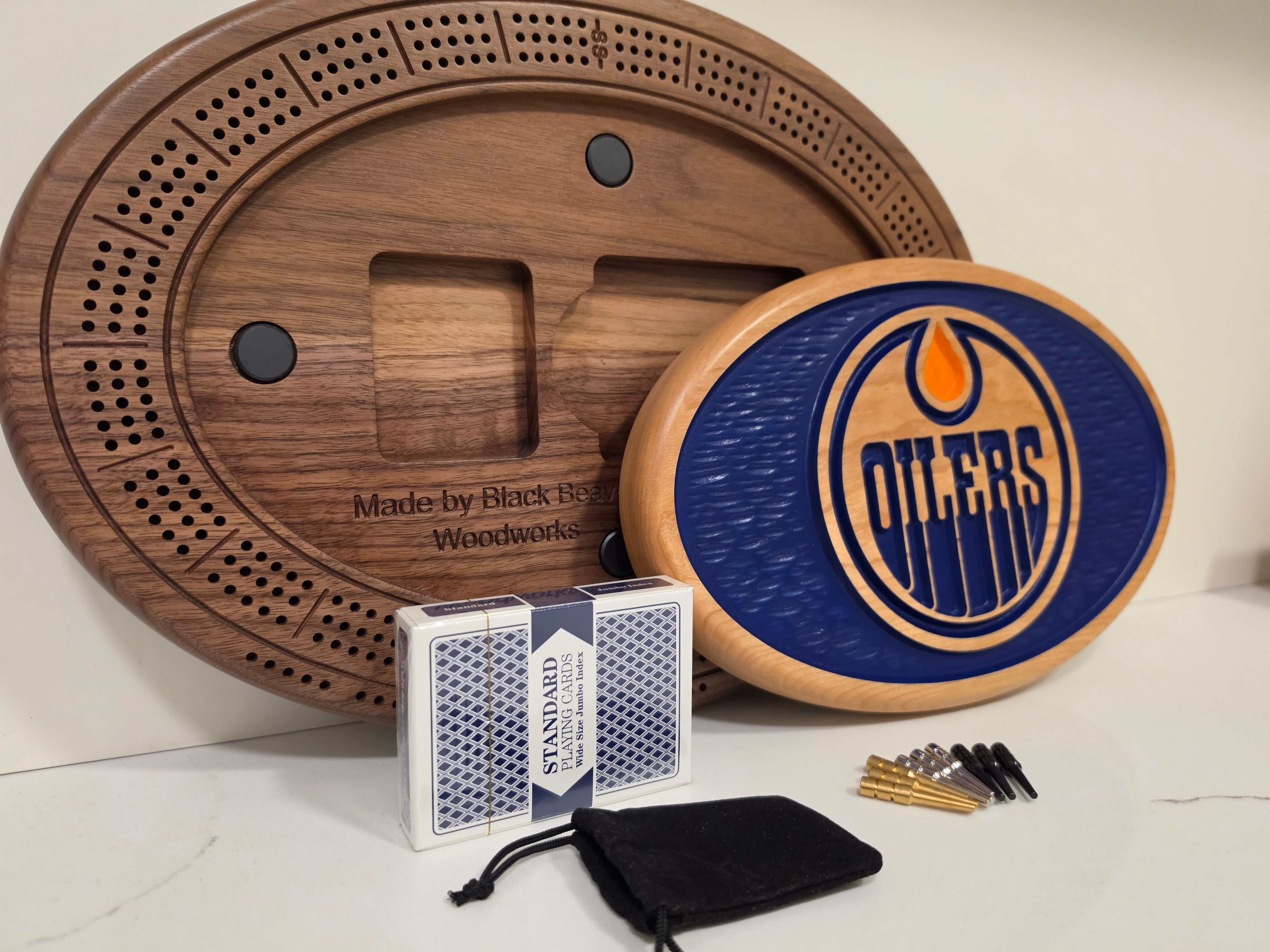 Edmonton Oilers Cribbage Board