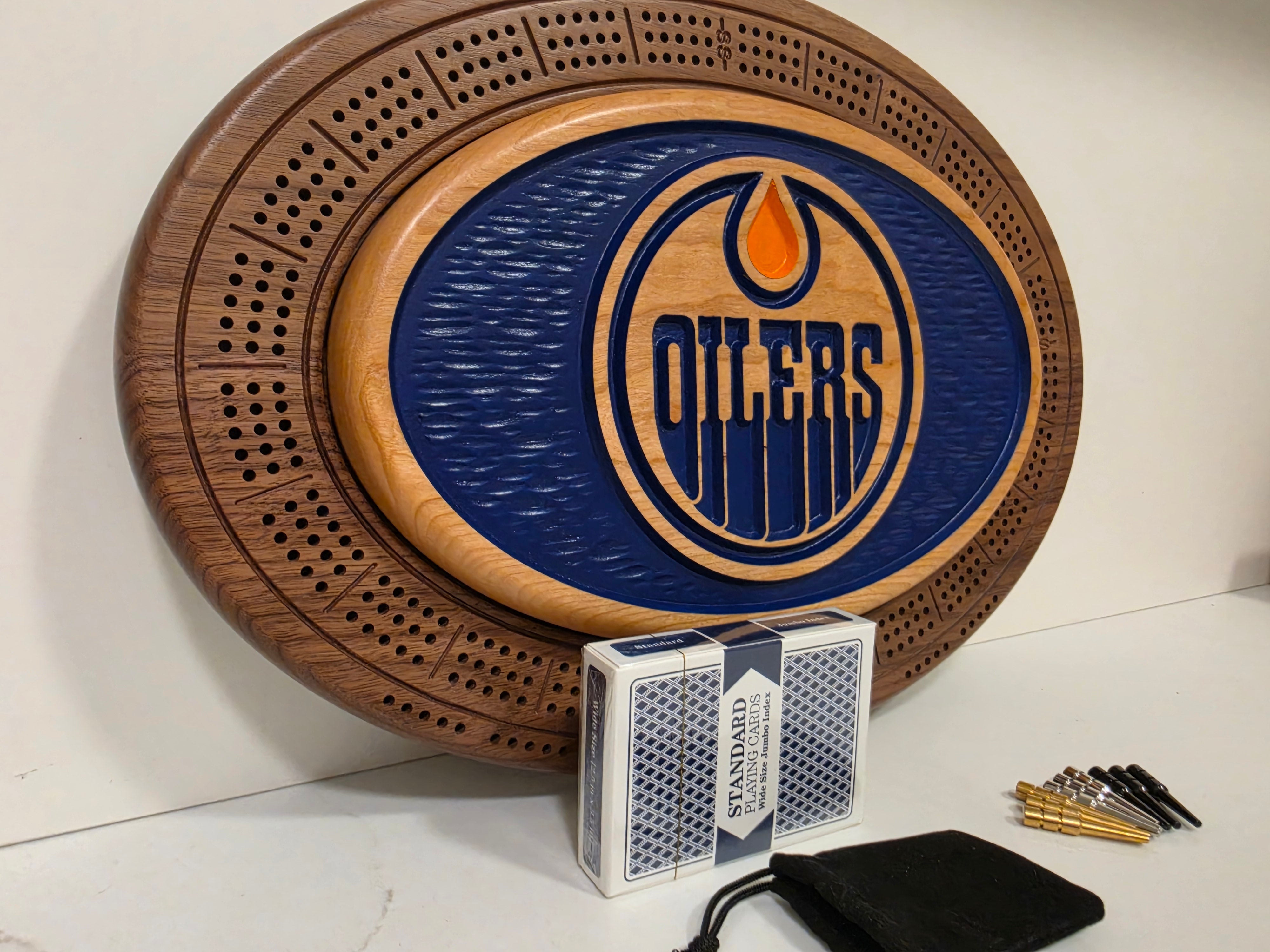 Edmonton Oilers Cribbage Board