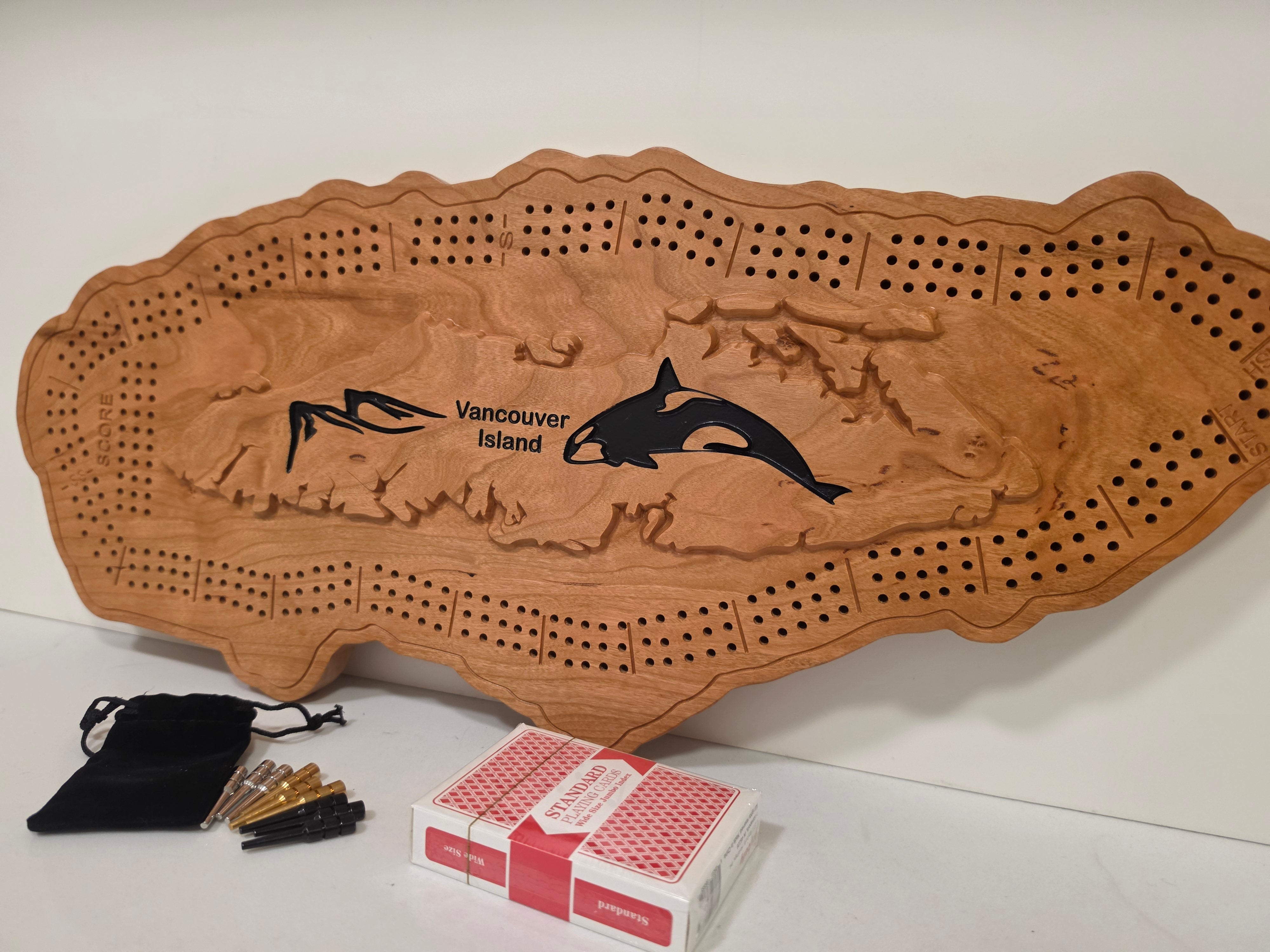 Vancouver Island Cribbage Board | Cherry