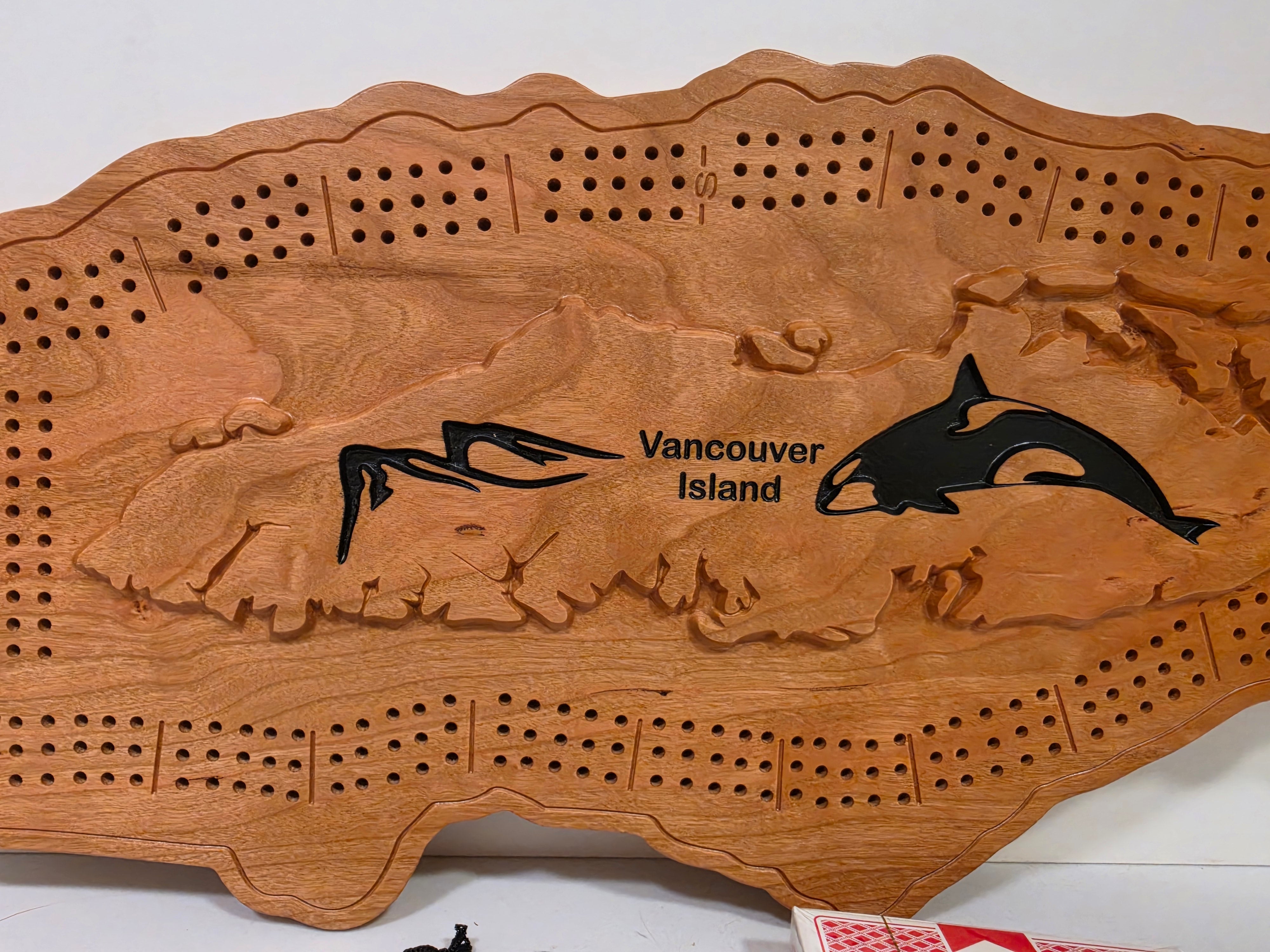 Vancouver Island Cribbage Board | Cherry