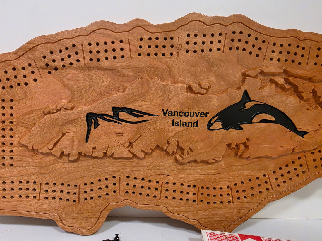 Vancouver Island Cribbage Board | Cherry