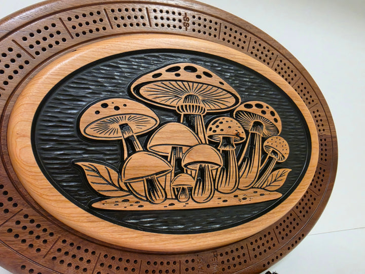 Mushroom Patch Crib Board black
