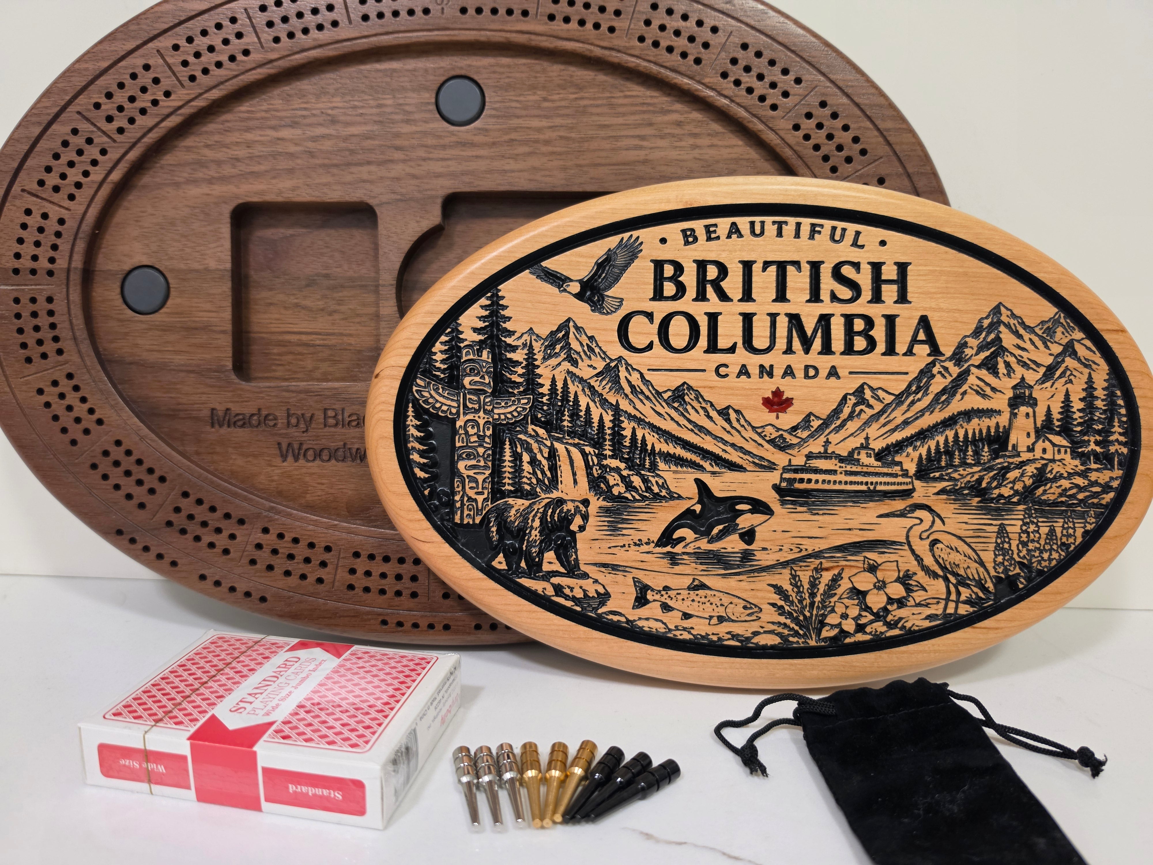 Beautiful British Columbia Scenic Cribbage Board