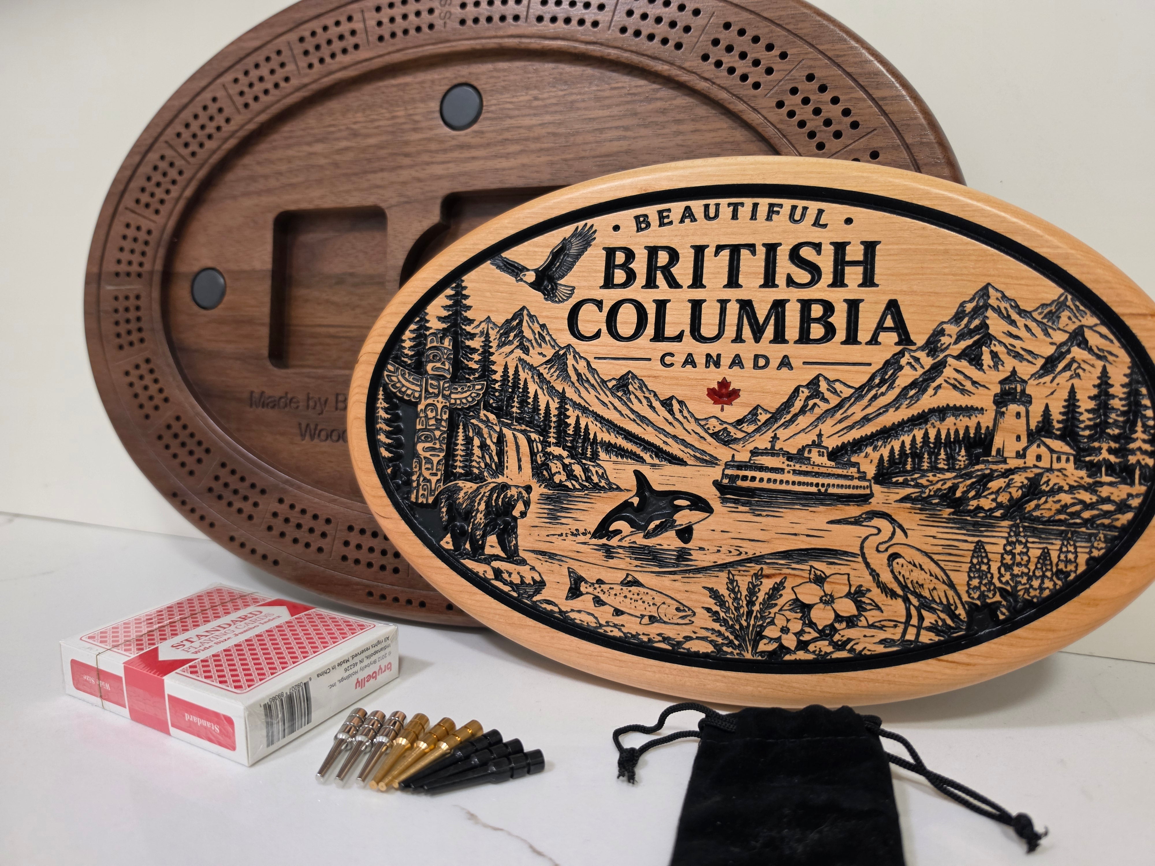 Beautiful British Columbia Scenic Cribbage Board