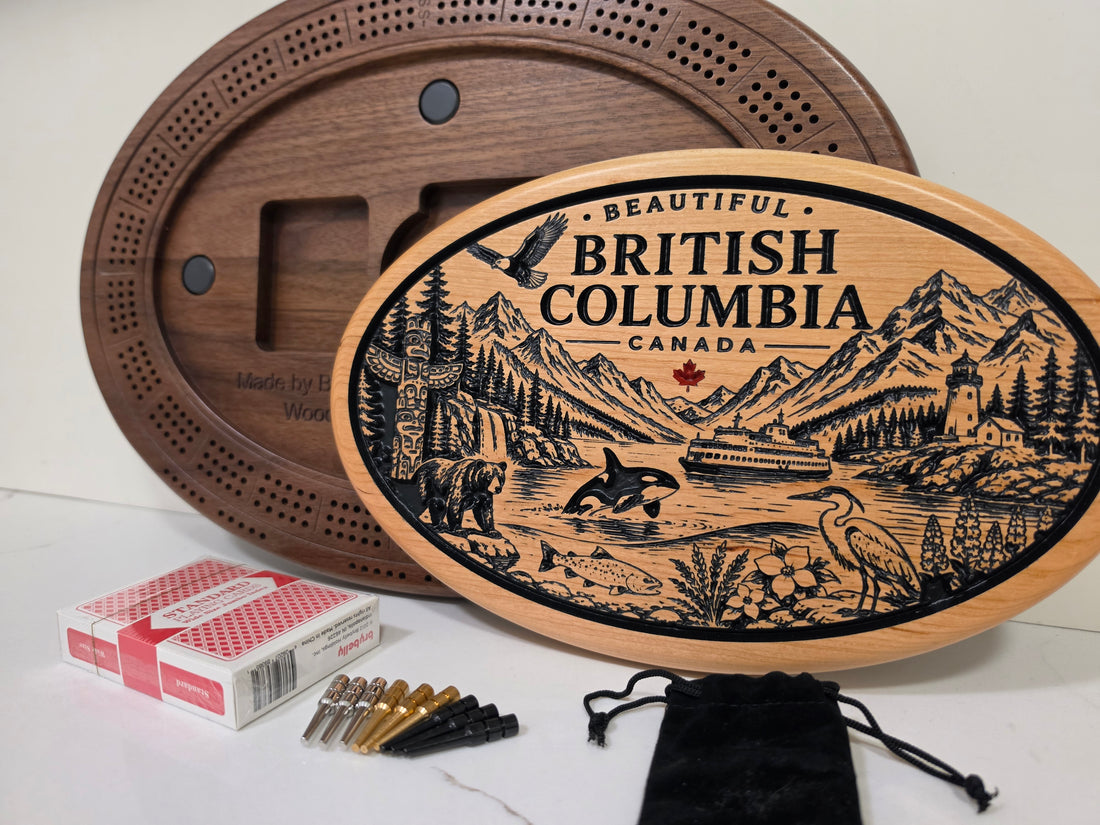 Beautiful British Columbia Scenic Cribbage Board