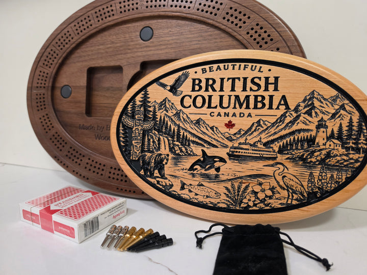 Beautiful British Columbia Scenic Cribbage Board