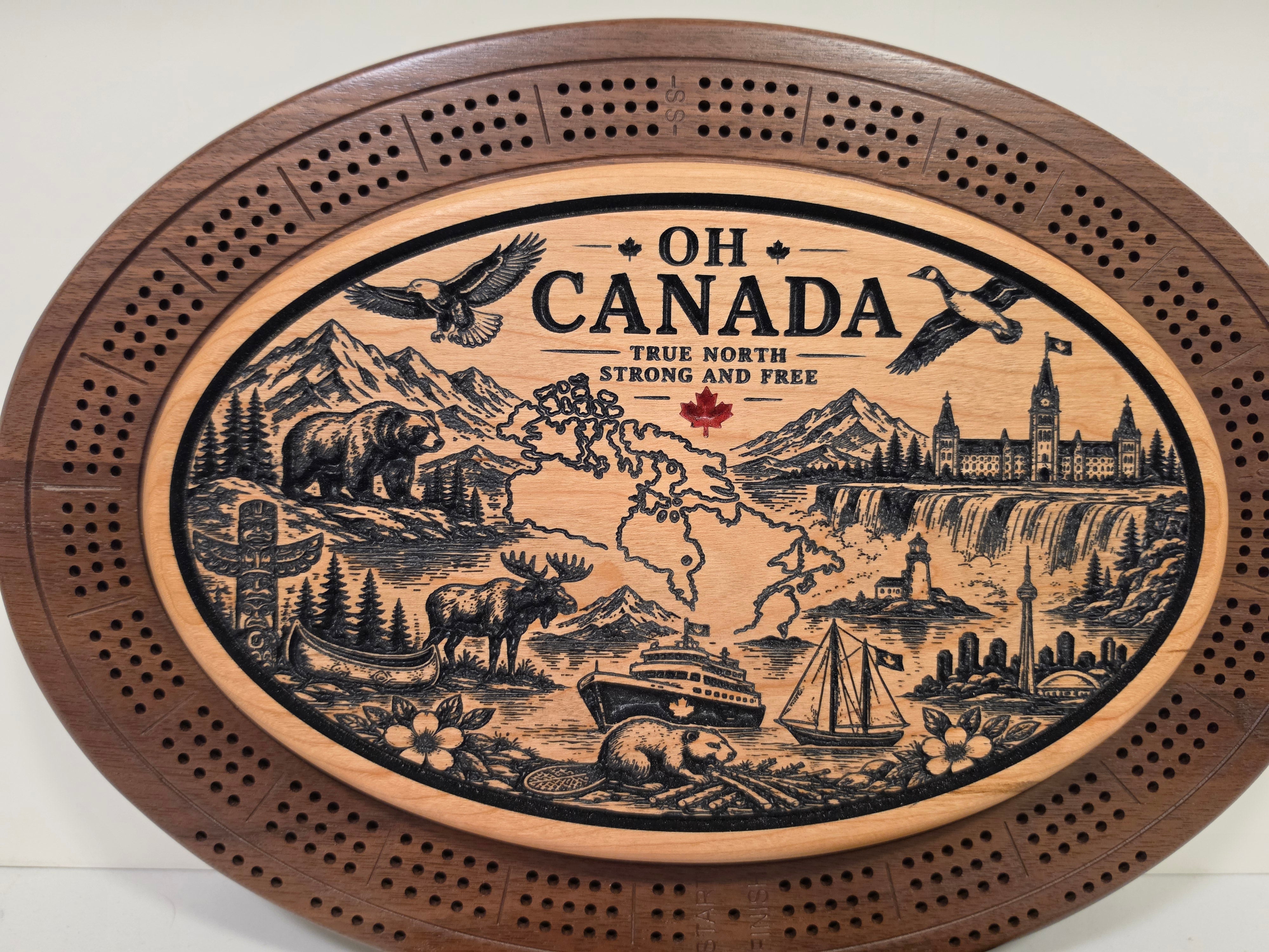 Oh Canada Cribbage Board