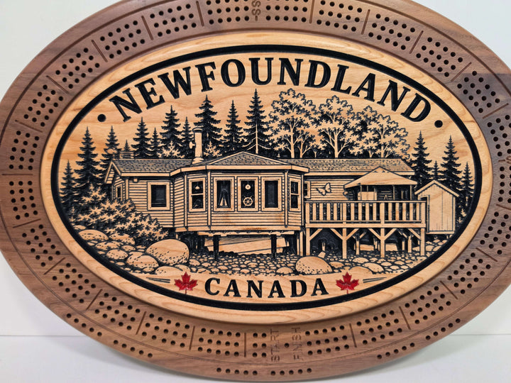 Custom Photo Cribbage Board — Personalized Wood Art Black Beaver Woodworks