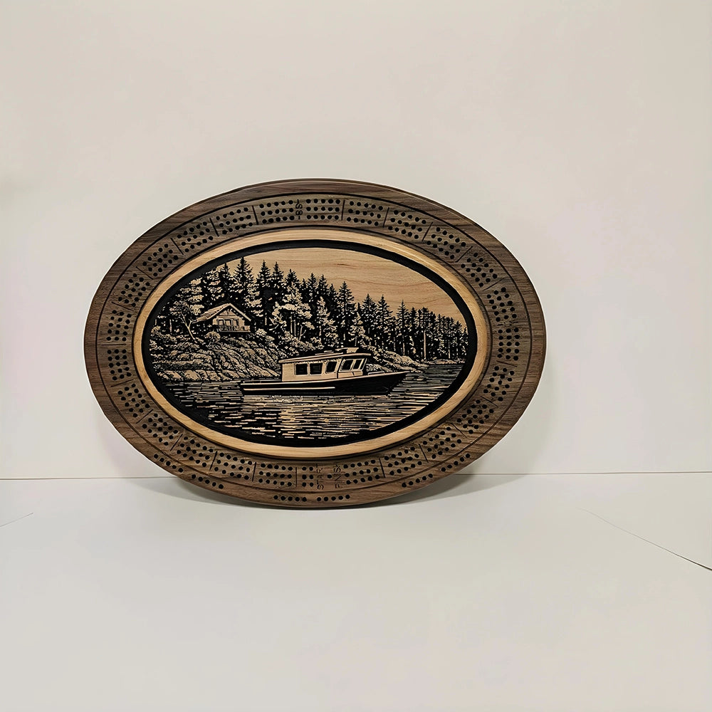 Custom Photo to Wood Art, Personalized Cribbage Board