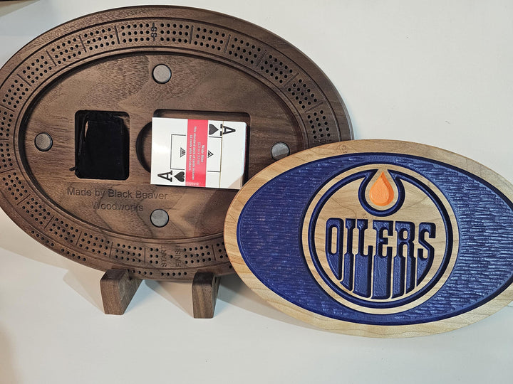 Edmonton Oilers Cribbage Board