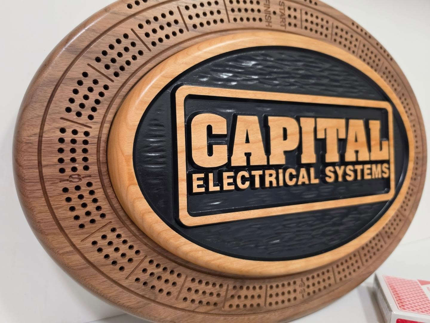 Custom Cribbage Board — Personalized with Your Logo, Text, or Design Black Beaver Woodworks