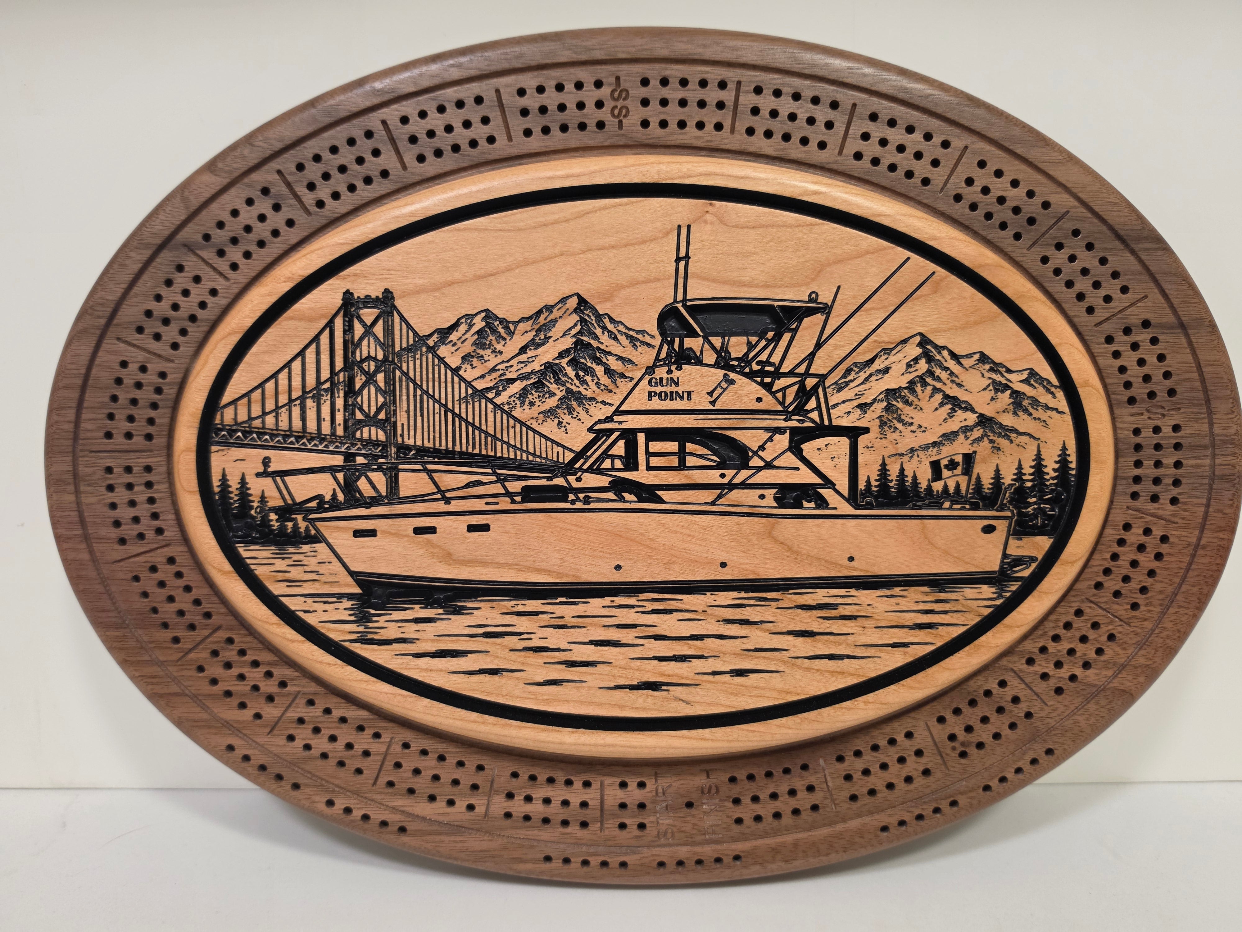 Custom Photo to Wood Art, Personalized Cribbage Board