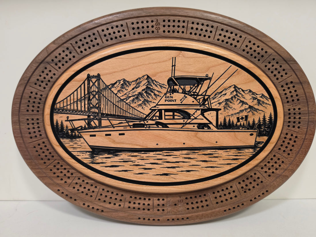 Custom Photo to Wood Art, Personalized Cribbage Board