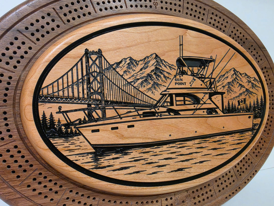 Custom Photo to Wood Art, Personalized Cribbage Board