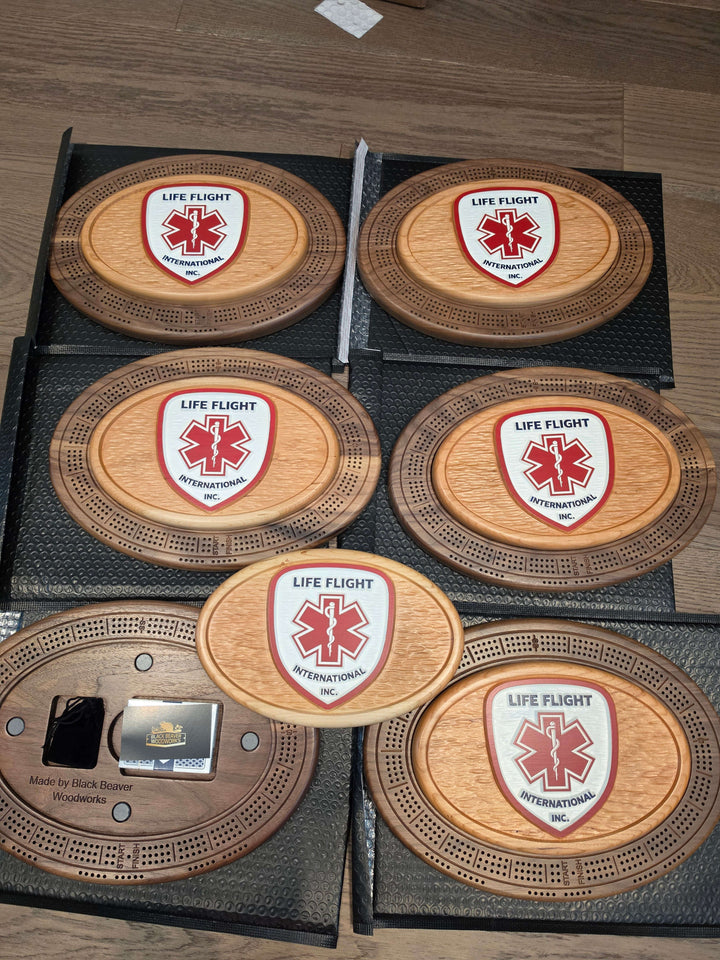 Custom Cribbage Board — Personalized with Your Logo, Text, or Design Black Beaver Woodworks